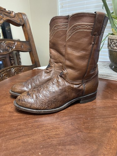 Vtg cowboy justin - brown, exotic
