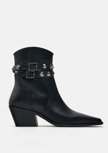 Zara black leather cowboy - £90,