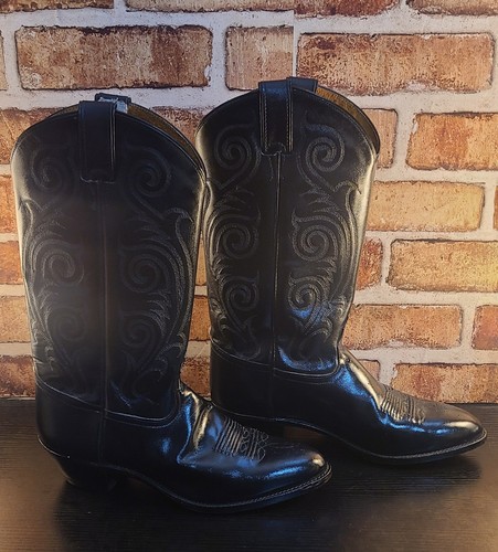 Tony lama 1972 black leather - lama,
